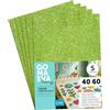 m-office Fogli di Gomma Eva Colorata Glitterata, Gomma Crepla per Scrapbooking, Scuola, Cartoncini Creativi, Lavoretti, Torte Scenografiche, Scuola o Progetti Artistici 40x60cm m-office (Pistacchio, 5uds)