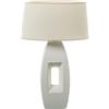 DRW Lampada da Tavolo in Ceramica Tono Crema Ruvida 38 x 20 x 60 cm, Medidas: 38x20x60cm