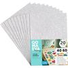 m-office Fogli di Gomma Eva Colorata Glitterata, Gomma Crepla per Scrapbooking, Scuola, Cartoncini Creativi, Lavoretti, Torte Scenografiche, Scuola o Progetti Artistici 40x60cm (Bianco, 20uds)