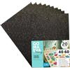 m-office Fogli di Gomma Eva Colorata Glitterata, Gomma Crepla per Scrapbooking, Scuola, Cartoncini Creativi, Lavoretti, Torte Scenografiche, Scuola o Progetti Artistici 40x60cm (Nero, 20uds)