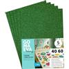 m-office Fogli di Gomma Eva Colorata Glitterata, Gomma Crepla per Scrapbooking, Scuola, Cartoncini Creativi, Lavoretti, Torte Scenografiche, Scuola o Progetti Artistici 40x60cm (Verde scuro, 5uds)