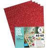m-office Fogli di Gomma Eva Colorata Glitterata, Gomma Crepla per Scrapbooking, Scuola, Cartoncini Creativi, Lavoretti, Torte Scenografiche, Scuola o Progetti Artistici 40x60cm (Rosso Natale, 5uds)