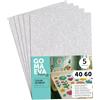 m-office Fogli di Gomma Eva Colorata Glitterata, Gomma Crepla per Scrapbooking, Scuola, Cartoncini Creativi, Lavoretti, Torte Scenografiche, Scuola o Progetti Artistici 40x60cm (Bianco, 5uds)