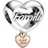 Feitery Family-1 Charm Giorno di Natale Bead Bracciale Regalo di Natale Ciondolo da Donna Argento
