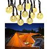 Qedertek Luci Solari Esterno 17M 100 LED Catena Luminosa Esterno Solare con Pallina Trasparente,8 Modalità Impermeabile Stringa Luci Solare Bianco Calido Decorative per Giardino Patio Matrimonio Festa