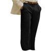 CRITOR Pantaloni Casual da Spiaggia da Uomo Pantaloni in Lino e Cotone Pantaloni Leggeri a Gamba Dritta
