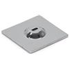 Waytex Piastra di Ancoraggio Adesiva con Slot di Sicurezza Standard per Cavo antifurto per Computer Portatile, PC, Smartphone, Tablet, Piastra Quadrata 5 x 5 cm cromata