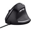 Trust Bayo Mouse Verticale Sostenibile, Ridurre la Tensione del Braccio e del Polso, 800-4200 DPI, 6 Pulsanti, Cavo USB 150 cm, Ergonomico con Filo per PC, Laptop, Mac, Nero