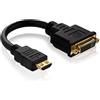 PureLink PI060 Adattatore HDMI/DVI ad alta velocità (HDMI a maschio a DVI-D femmina (24 + 1)), certificato, 0,1 m, Spina-Presa 0,10m