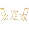 DKD Home Decor Set Tavolo con 2 sedie, Metallo, Senape, Estándar
