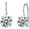 Limerencia orecchini pendenti in titanio, G23 orecchini a goccia di zirconia leggeri, orecchini pendenti medici per le donne(Argento 8 mm CZ)