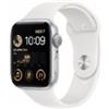 Apple Watch SE GPS 44mm Argento Cassa in alluminio con Bianco Sport Band - MNK23TY/A