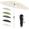 Doppler Ombrellone rotondo 250 cm in alluminio - Design orientale, con manovella e inclinazione regolabile, parasole da giardino o balcone, protezione UV 50+