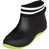 SMajong Stivali in Gomma Uomo Donna Impermeabili Scarpe da Giardinaggio Antiscivolo Scarpe da Pioggia Scarpe Gomma Stivali Caviglia Caldi Nero Rosso Cotone Taglia 37 EU (Suola 38)