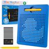 MINISOISO Magico Gioco Magnetico, Tavolo da Disegno Magnetico con 2 Pezzi Penna Magnetica, Lavagna Magnetica Bambini, Bambini Giocattolo Educativo per dai 3 Anni in su, 21.5x17.5 cm, Blu