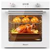Disaenvir Forno Elettrico da Incasso Disaenvir 60 cm Autosufficiente, Bianco, 60L 2,2kW, Timer, Funzione Pizza, 9 Funzioni, Con Grill & Vassoio da Forno Smaltatol, Riscaldamento Rapido