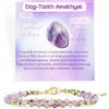 Farfume Bracciale Donna Chakra 4 mm Perline Bracciali, Cristalli Pietre Naturali Gioielli Regalo per le Donne (Ametista a dente di cane)