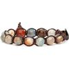Tamashii bracciale unisex originale Tibetano realizzato con pietra naturale calcite blu e cordoncino marrone.Tg unica.BHS900-301