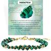 Farfume Bracciale Donna Chakra 4 mm Perline Bracciali, Cristalli Pietre Naturali Gioielli Regalo per le Donne (Malachite)