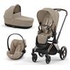 Priam Platinum Sale - Cybex Platinum Trio e-Priam Cozy Beige Telaio Rosegold con Cloud G i-Size Plus