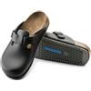 Birkenstock Sabot Boston Super Grip Black Natural Leather Unisex Calz.Stretta