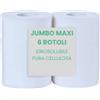 6 Rotoli Carta Igienica Jumbo Maxi Idrosulubile