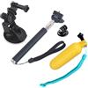 MAXY SET ACCESSORI 4 IN 1 SUPPORTI SELFIE AUTO MARE PER GOPRO NYLOX TREVI AKASO APEXCAM COOAU WOLFANG EZVIZ