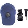MAXY PULUZ CAPPELLINO PU195 CON SUPPORTO PER ACTION CAM BLU PER GOPRO NYLOX TREVI AKASO APEXCAM COOAU WOLFANG EZVIZ