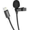 HOCO ORIGINALE MICROFONO L14 CONNETTORE LIGHTNING CON CLIP HIGH QUALITY CAPSULA BLACK