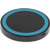 MAXY CARICABATTERIE PER CASA UFFICIO CIRCOLARE WIRELESS CHARGER QI 5W BLACK-BLU PER SMARTPHONE