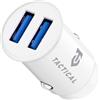 TACTICAL CARICABATTERIE ORIGINALE DA ACCENDISIGARI AUTO LZ-337 2.4A CON 2X USB WHITE SMARTPHONE