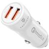 TACTICAL CARICABATTERIE ORIGINALE DA ACCENDISIGARI AUTO YSL-399 3.1A CON 2X USB WHITE SMARTPHONE
