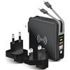 FORCELL CARICABATTERIE QI CON POWER BANK INTEGRATO 10000mAh LIGTHNING + USB-C PER SMARTPHONE BLACK