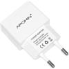 APOKIN CARICABATTERIE DA PARETE PER CASA UFFICIO USB UNIVERSALE H-04 5W 1A WHITE PER CELLULARI