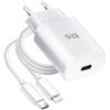 BLUE STAR CARICABATTERIE DA PARETE PER CASA USB 18W CONNETTORE APPLE 8-PIN WHITE PER IPHONE X 11 12 PRO