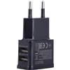 MAXY CARICABATTERIE DA PARETE PER CASA DUAL USB USBDUAL2A 10W 2A BLACK PER SMARTPHONE