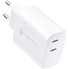 FORCELL CARICABATTERIE DA CASA ORIGINALE 35WPD 2X USB-C FINO A 35W WHITE PER SMARTPHONE TABLET