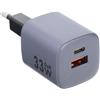 FORCELL CARICABATTERIE DA CASA ORIGINALE GAN 33WPD 1X USB-A 1X USB-C FINO A 33W GREY SMARTPHONE