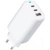 FORCELL CARICABATTERIE DA CASA ORIGINALE PD65W 1X USB PIU 2X USB-C FINO A 65W WHITE PER SMARTPHONE