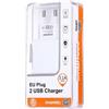 HAWEEL CARICABATTERIE DA CASA ORIGINALE HWL-3090W 2 PORTE USB UNIVERSALE WHITE