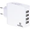 HAWEEL CARICABATTERIE DA CASA ORIGINALE HWL-3301W 4 PORTE USB UNIVERSALE WHITE