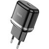 HOCO CARICABATTERIE DA CASA ORIGINALE N24 USB-C FAST CHARGER 20W BLACK PER SMARTPHONE