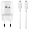 LG CARICABATTERIE ORIGINALE DA CASA USB MCS-N04ED 15W + CAVO TYPE C WHITE BULK PER SMARTPHONE