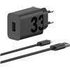 MOTOROLA CARICABATTERIE ORIGINALE DA CASA USB MC-332L TURBO POWER 33W BLACK CAVO USB-C PER SMARTPHONE