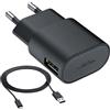 NOKIA CARICABATTERIE ORIGINALE DA PARETE PER CASA AC-50E 6.5W + CAVO MICROUSB BLACK BULK PER SMARTPHONE