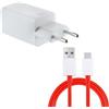 ONEPLUS CARICABATTERIE ORIGINALE DA PARETE USB DC0504B 20W + CAVO DASH TYPE C BULK PER ONE+ 2 3 3T 5 5T X