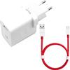 ONEPLUS CARICABATTERIE ORIGINALE DA PARETE USB WCO506A3HK 30W WARP + CAVO TYPE C BULK PER ONE 7 - 7T - 8 - 8 PRO