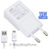 SAMSUNG CARICABATTERIE DA CASA FAST CHARGING ORIGINALE USB EP-TA20 + EP-DG925 MICROUSB WHITE BULK PER SMARTPHONE