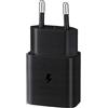 SAMSUNG CARICABATTERIE FAST CHARGING ORIGINALE RAPIDO CASA USB-C EP-T1510 15W BLACK BLISTER PER SMARTPHONE