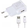 SAMSUNG CARICABATTERIE ORIGINALE DA PARETE PER CASA EP-TA50EWE 7.75W+ MICROUSB WHITE BULK SMARTPHONE